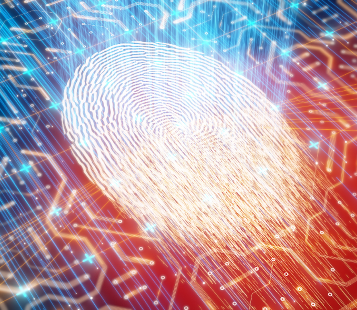 inner1 Digital fingerprint over circuit-like background.